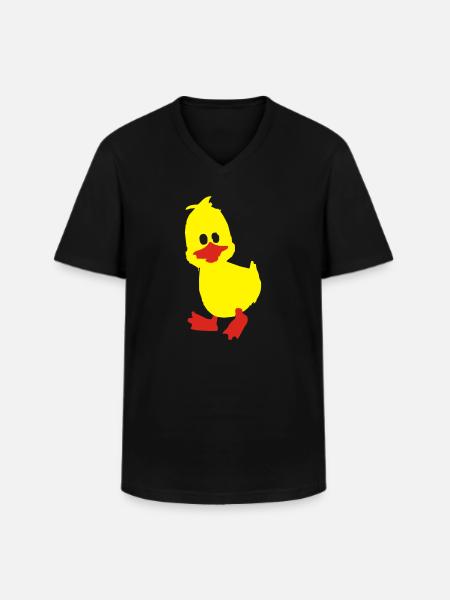 ente, entchen - Männer-T-Shirt mit V-Ausschnitt - Schwarz