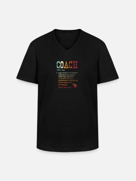 Coach Definition Funny Coach - Men's V-Neck T-Shirt - black
