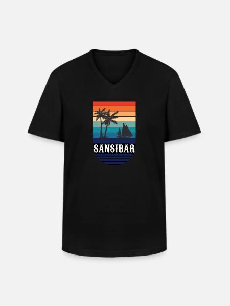 Tanzania Tanzania Gave til Tanzanians Tanzania - Klassisk herre T-shirt med V-udskæring - sort