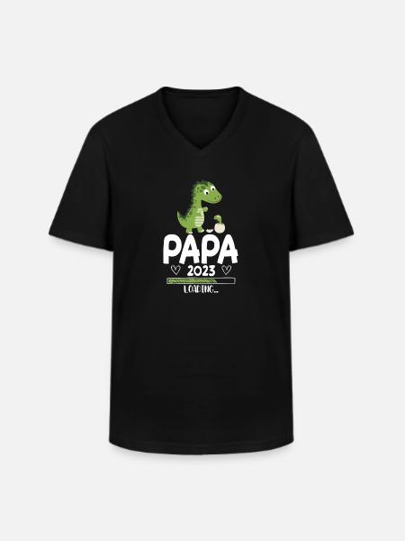 Papa 2023 Loading - Men's V-Neck T-Shirt - black