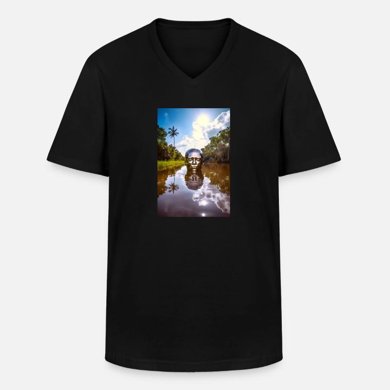 Amazonas - Männer-T-Shirt mit V-Ausschnitt - Schwarz