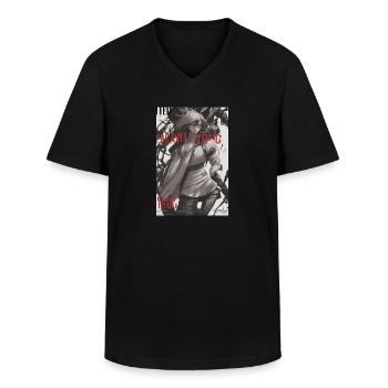 Episches filmisches Anime-Poster - Männer-T-Shirt mit V-Ausschnitt - Schwarz - Vorne - AI Model Male 178 dark (178cm)