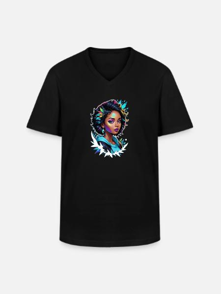 Afro Frau - Schönheit - Männer-T-Shirt mit V-Ausschnitt - Schwarz