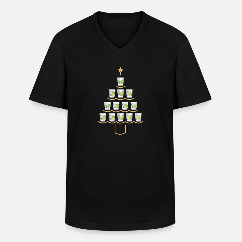 Gin Weihnachtsbaum - Männer-T-Shirt mit V-Ausschnitt - Schwarz