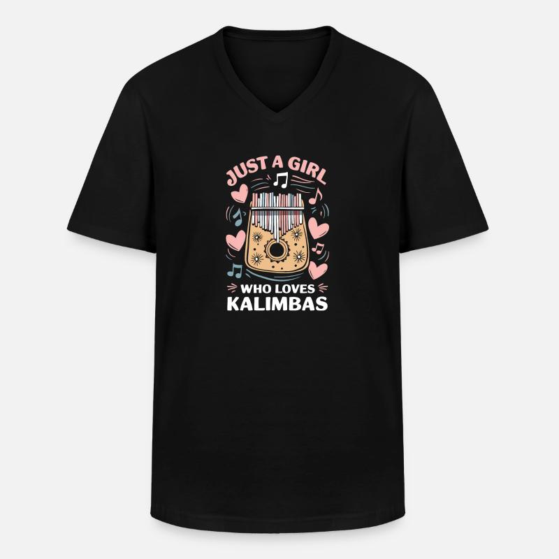 Idiophon Kalimba Geschenk - Männer-T-Shirt mit V-Ausschnitt - Schwarz