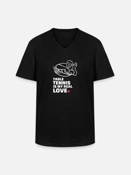 I love table tennis - Men's V-Neck T-Shirt - black