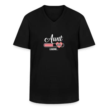 Aunt 2024 loading bar for soon to be auntie - Men's V-Neck T-Shirt - black - Front - AI Model Male 178 dark (178cm)