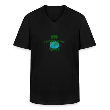 I Speak For Trees Save Earth Day - Männer-T-Shirt mit V-Ausschnitt - Schwarz - Vorne - AI Model Male 178 dark (178cm)