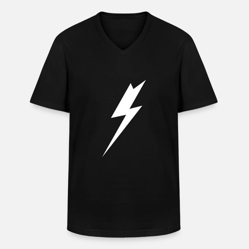 Blitz - Männer-T-Shirt mit V-Ausschnitt - Schwarz