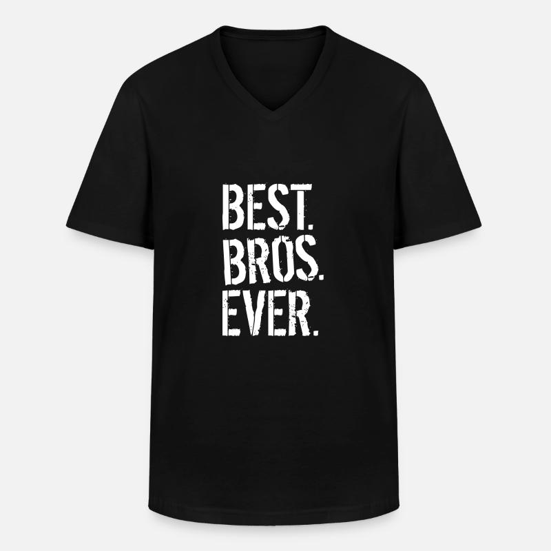 BEST. BROS. EVER. - Männer-T-Shirt mit V-Ausschnitt - Schwarz