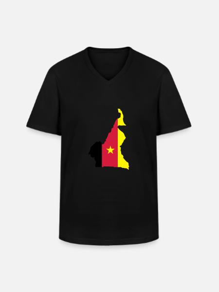 Kamerun - Männer-T-Shirt mit V-Ausschnitt - Schwarz