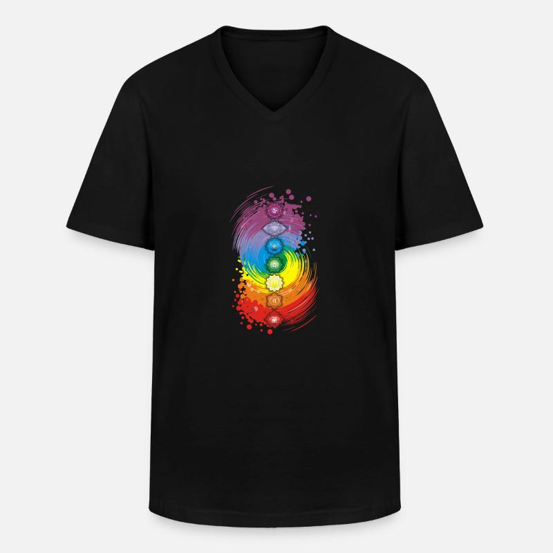 Chakra balance - Maglietta da uomo classica con scollo a V - nero