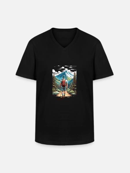 Mountain Trail Adventure - Men's V-Neck T-Shirt - black