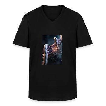 DNA Breakdown Explosion - Men's V-Neck T-Shirt - black - Front - AI Model Male 178 dark (178cm)