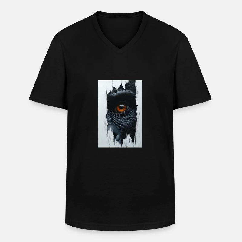 Durchdringender Urblick - Männer-T-Shirt mit V-Ausschnitt - Schwarz