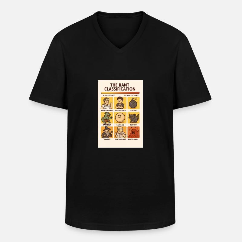 Classification Rant (anglais) - T-shirt col V Homme - noir