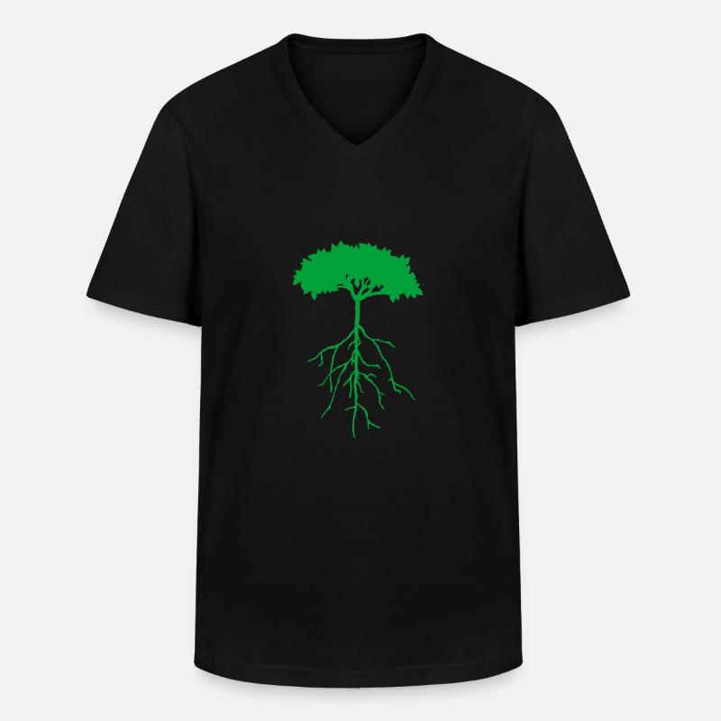 wurzelbaum - Männer-T-Shirt mit V-Ausschnitt - Schwarz