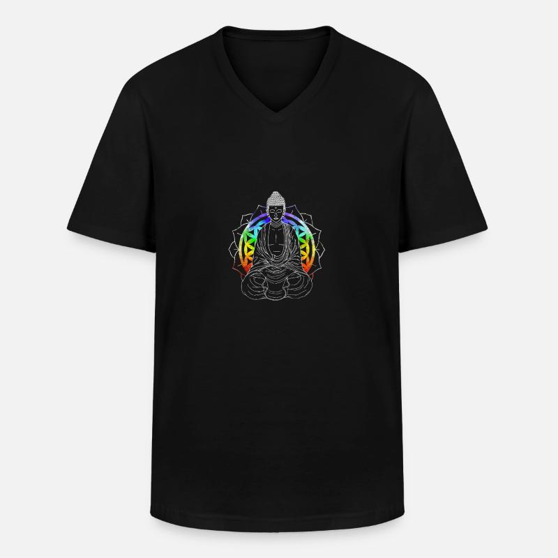 Buddha - Männer-T-Shirt mit V-Ausschnitt - Schwarz