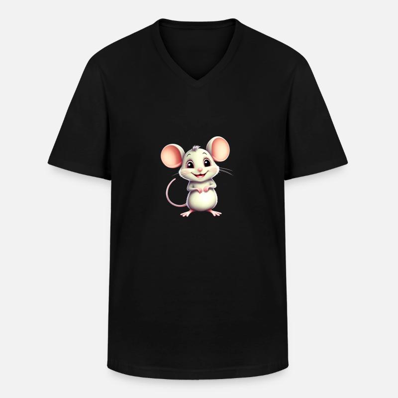 Maus - Männer-T-Shirt mit V-Ausschnitt - Schwarz
