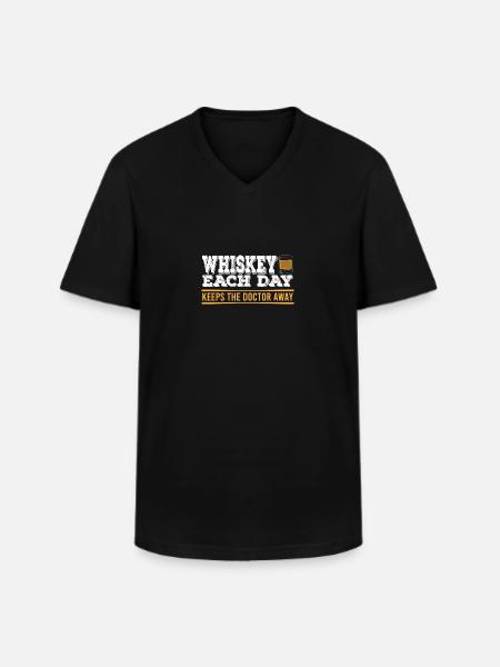 Whisky A Day Funny Drinking - Men's V-Neck T-Shirt - black