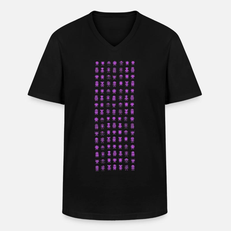 Robotermuster Roboter Muster - Männer-T-Shirt mit V-Ausschnitt - Schwarz
