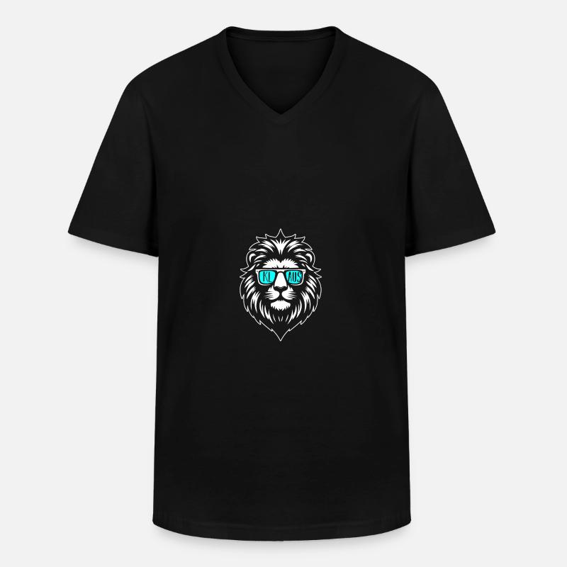 Löwe Klaus - Männer-T-Shirt mit V-Ausschnitt - Schwarz