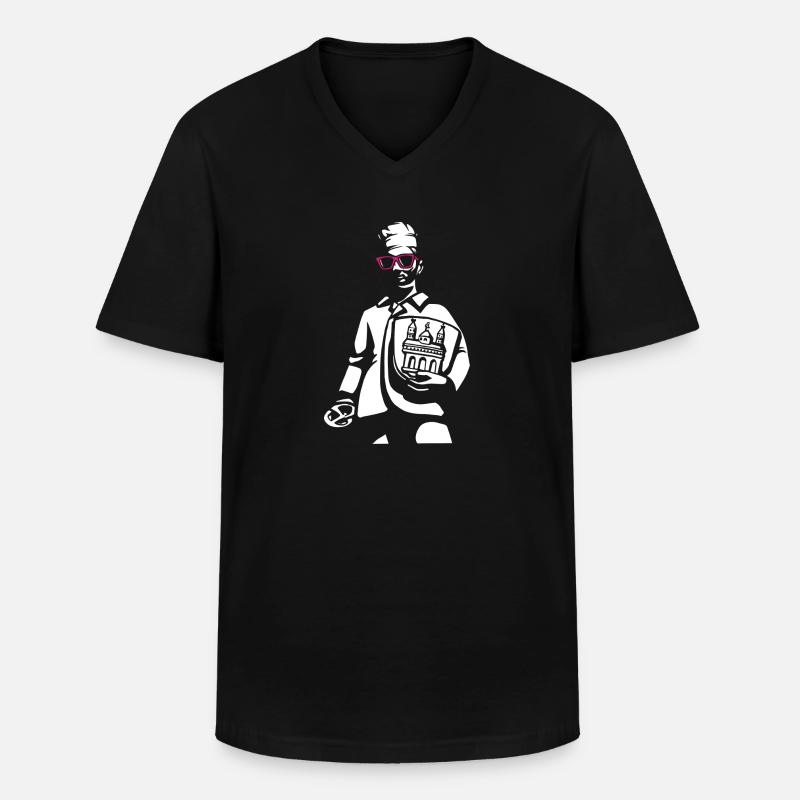 Speyerer Brezelbub - Männer-T-Shirt mit V-Ausschnitt - Schwarz