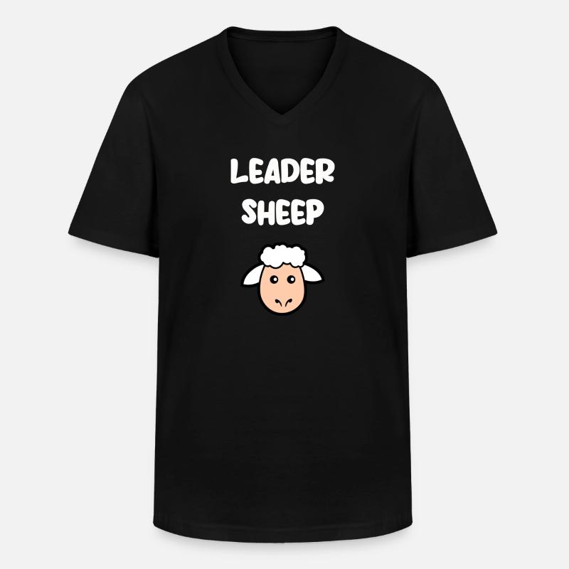 Führendes Schaf - Männer-T-Shirt mit V-Ausschnitt - Schwarz