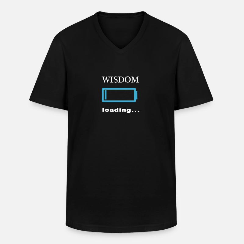 wisdom loading... - Männer-T-Shirt mit V-Ausschnitt - Schwarz