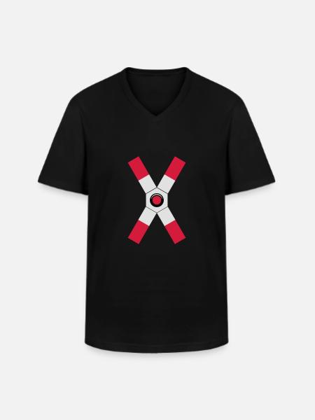 Andreaskreuz Warnlicht - Männer-T-Shirt mit V-Ausschnitt - Schwarz