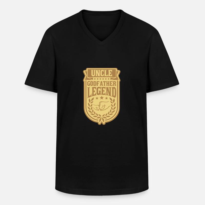 Uncle Godfather Legend Zitat - Männer-T-Shirt mit V-Ausschnitt - Schwarz