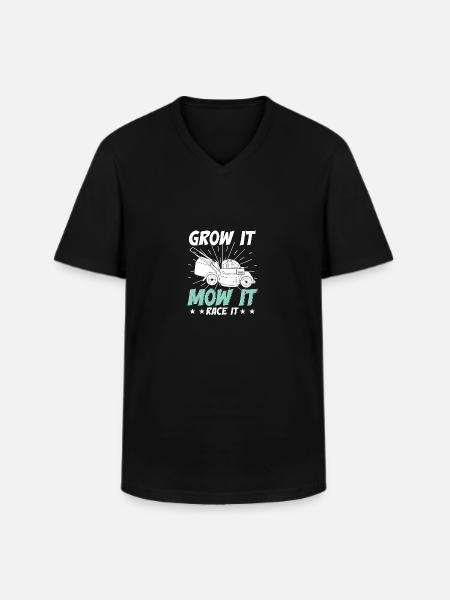 Dyrk det, klip det, løb det, plæneklipper, løb - Klassisk herre T-shirt med V-udskæring - sort