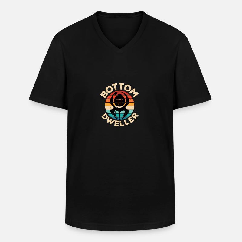 Bottom Dweller Berufstaucher Tieftauchen - Männer-T-Shirt mit V-Ausschnitt - Schwarz