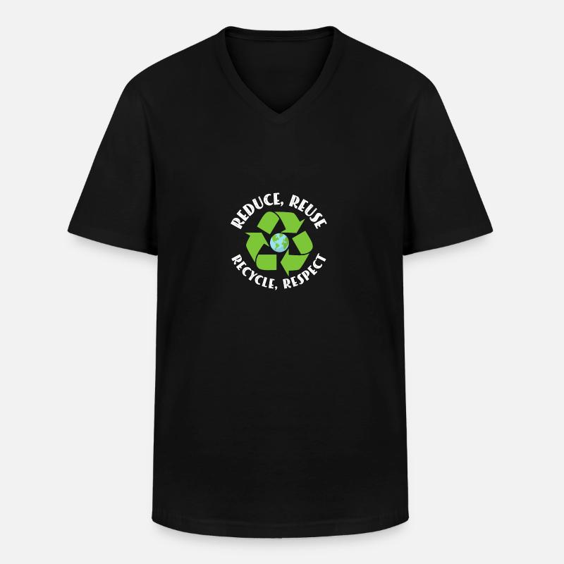 Reduce Reuse Recycle Recyceln Umweltschutz - Männer-T-Shirt mit V-Ausschnitt - Schwarz