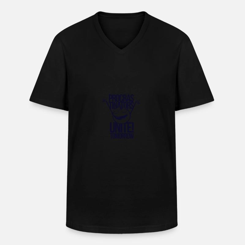 Procrastinators Unite Tomorrow - Männer-T-Shirt mit V-Ausschnitt - Schwarz