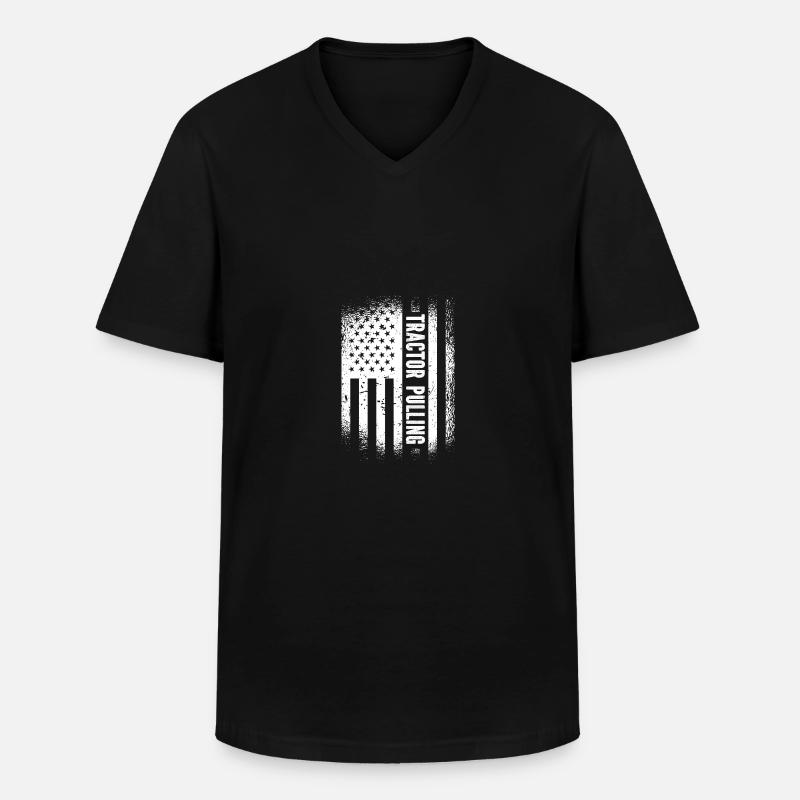 Tractor Pulling - - Men's V-Neck T-Shirt - black