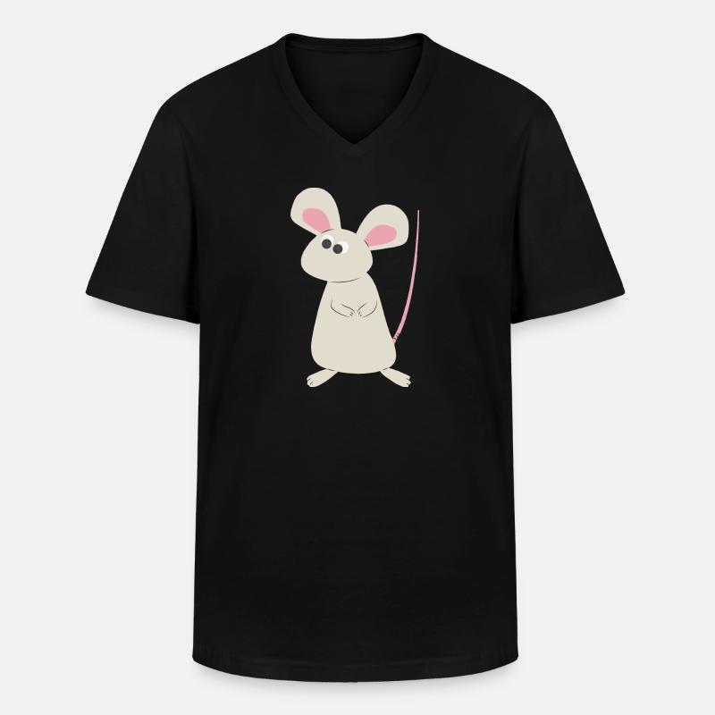 Cleveres Mäuschen - Männer-T-Shirt mit V-Ausschnitt - Schwarz