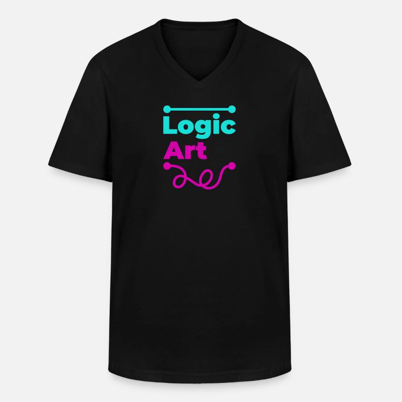 Logik-VS-Grafik - Männer-T-Shirt mit V-Ausschnitt - Schwarz