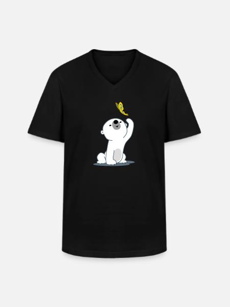 Mignon Petit Ours Polaire par Cheerful Madness!! - T-shirt col V Homme - noir