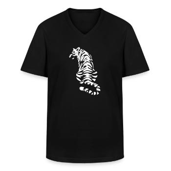 tiger - Männer-T-Shirt mit V-Ausschnitt - Schwarz - Vorne - AI Model Male 178 dark (178cm)