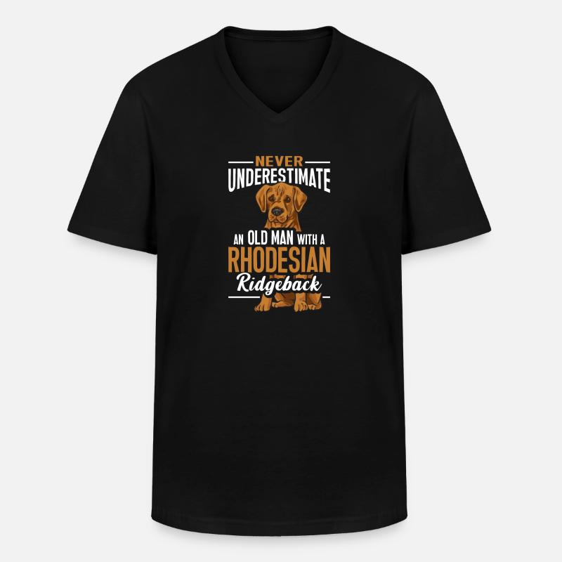 Rhodesian Ridgeback Hund - Männer-T-Shirt mit V-Ausschnitt - Schwarz
