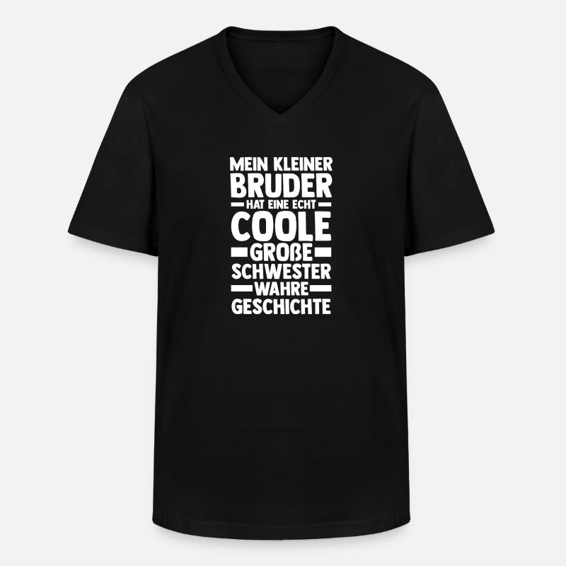 Geschwister Brüder Schwester Bruder - Männer-T-Shirt mit V-Ausschnitt - Schwarz