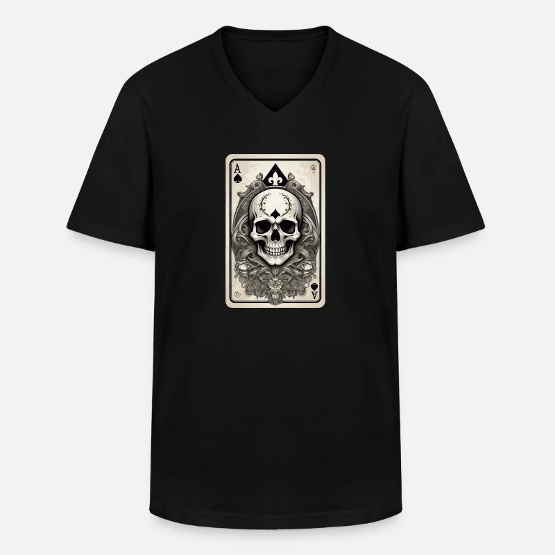 Pik-Ass - Männer-T-Shirt mit V-Ausschnitt - Schwarz