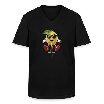 Zitrone Radfahren auf dem Fahrrad Geschenk - Männer-T-Shirt mit V-Ausschnitt - Schwarz - Vorne - AI Model Male 178 dark (178cm)