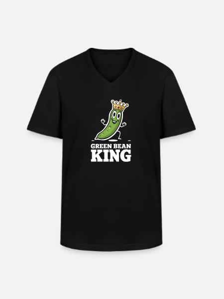Grüne Bohnen - Männer-T-Shirt mit V-Ausschnitt - Schwarz