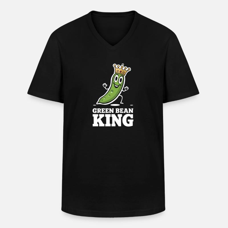 Grüne Bohnen - Männer-T-Shirt mit V-Ausschnitt - Schwarz