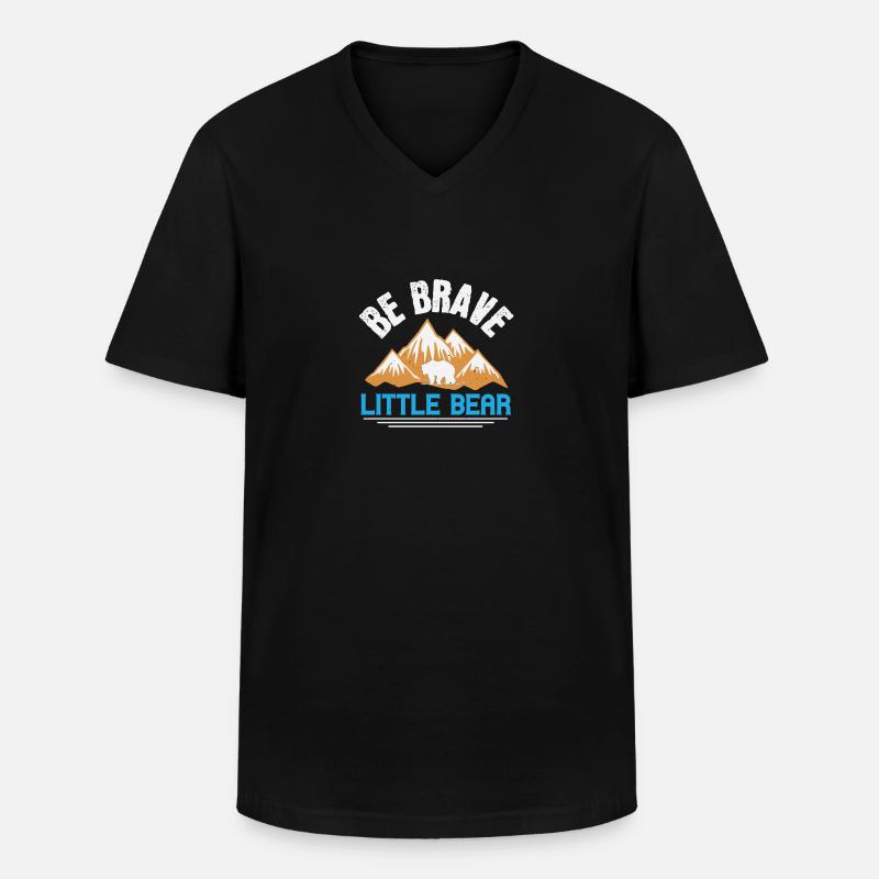 Sei tapfer, kleiner Bär - Männer-T-Shirt mit V-Ausschnitt - Schwarz