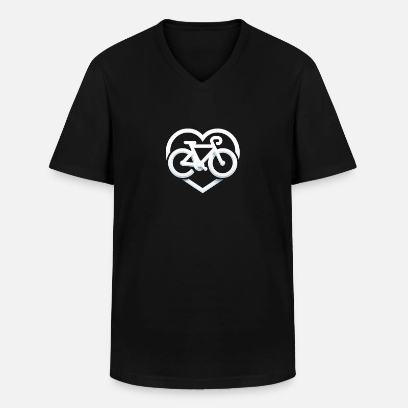 Radfahren mitLiebe - Männer-T-Shirt mit V-Ausschnitt - Schwarz
