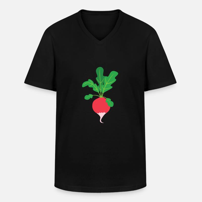 Radieschen - Männer-T-Shirt mit V-Ausschnitt - Schwarz