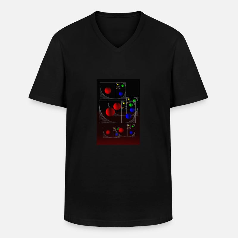 Fibonacci on black - Männer-T-Shirt mit V-Ausschnitt - Schwarz